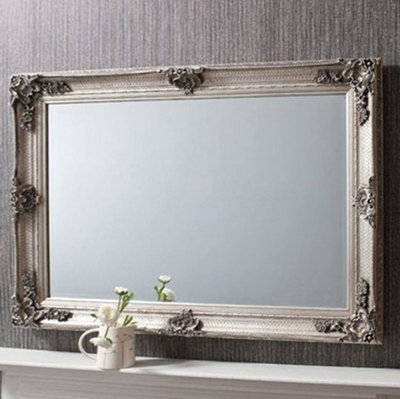 Mirroroutlet Davenport Silver Ornate Flourish Large Wall Mirror 110 X 79Cm from B&Q