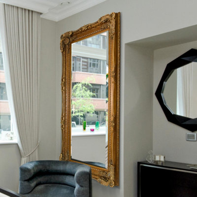 Mirroroutlet Carved Louis Gold Antique Style Dress Mirror 175 X 89 from B&Q