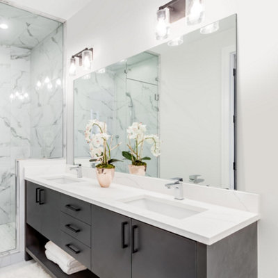 B&Q -  4mm Sheet Mirror Glass Polished Edges With 4 Holes 140 X 90Cm