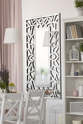 Mirroroutlet All Glass Stylised Full Length Mirror 150 X 75 Cm