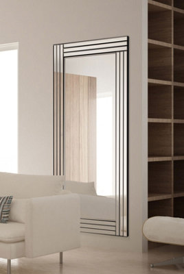 B&Q -  Oakley All Glass Triple Edge Bevelled Full Length Mirror 174 X 85 Cm