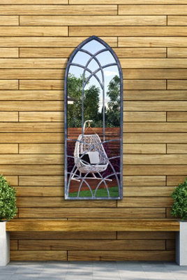 Mirroroutlet Chelsea Metal Arch Shaped Decorative Window Garden Mirror 121Cm X 45Cm from B&Q