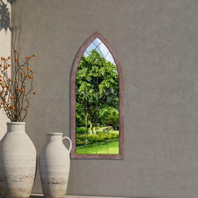 Mirroroutlet Chelsea Metal Arch Shaped Decorative Gothic Effect Garden Mirror 109Cm X 51Cm from B&Q