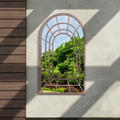 Mirroroutlet Chelsea Metal Arch Shaped Decorative Gothic Effect Garden Mirror 77Cm X 50Cm from B&Q