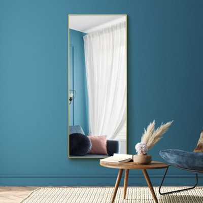 Mirroroutlet Manhattan Gold Aluminium Framed Modern Wall Mirror 153 X 61.5Cm from B&Q