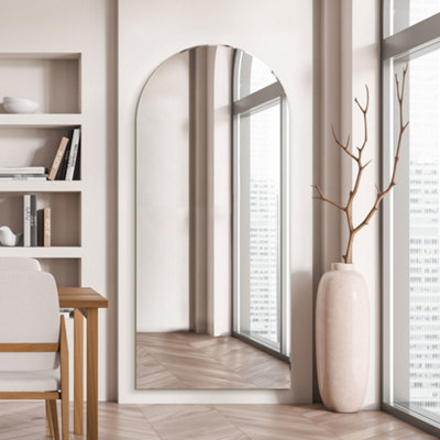 Mirroroutlet The Arcus Frameless Arched Leaner Wall Mirror 74" X 33" (190Cm X 85Cm) from B&Q