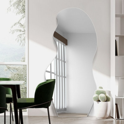 Mirroroutlet The Lacuna Frameless Pond Leaner Wall Mirror 67" X 32" (170Cm X 80Cm) from B&Q