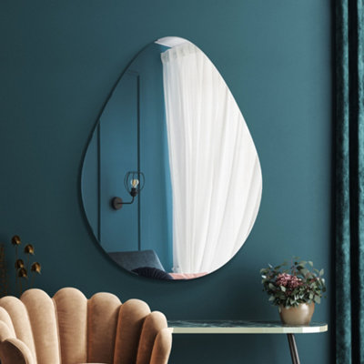 Mirroroutlet The Lapillus Frameless Pebble Wall Mirror 47" X 32" (120Cm X 80Cm) from B&Q
