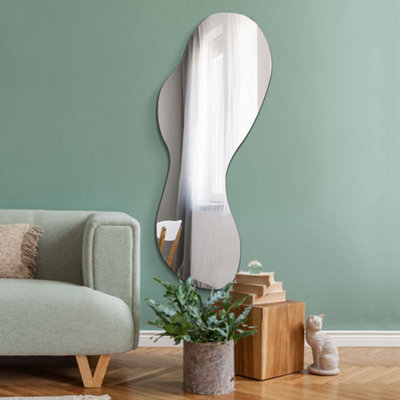 Mirroroutlet The Lacuna Frameless Pond Wall Mirror 63" X 24" (160Cm X 60Cm) from B&Q