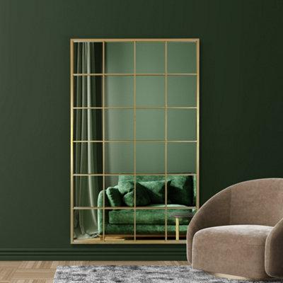 B&Q -  The Genestra Gold Modern Window Garden Wall Mirror 69" X 43" 174Cm X 110Cm