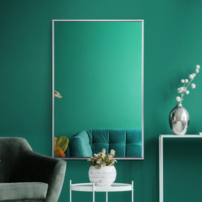 Mirroroutlet Artus - Aluminium Edged Wall Mirror 35" X 24" (90Cm X 60Cm) Silver