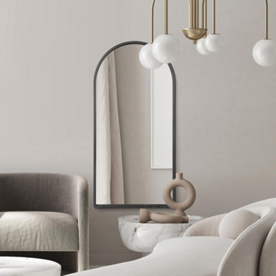 B&Q -  ArcusBlack Framed Arched Leaner/wall Mirror 63" X 31" (160Cm X 80Cm)