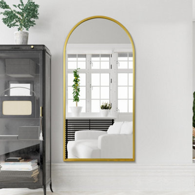 B&Q -  ArcusGold Framed Arched Full Length Leaner / Wall Mirror 71" X 35" (180Cm X 90Cm)