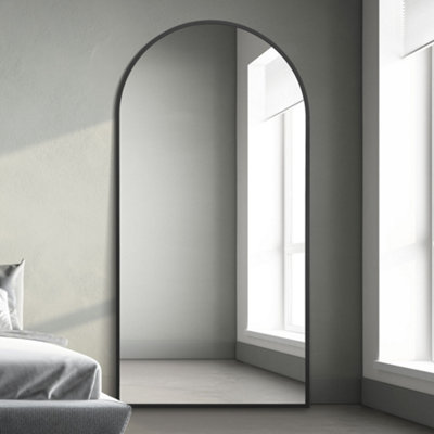 B&Q -  Extra Large ArcusBlack Framed Arched Leaner/wall Mirror 79" X 39" (200Cm X 100Cm)