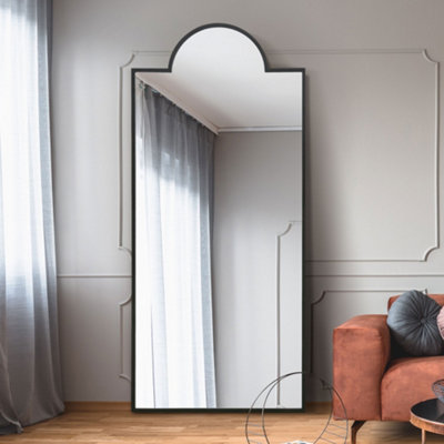 B&Q -  FenestraBlack Modern Wall And Leaner Mirror 75" X 33" (190 X 85Cm)