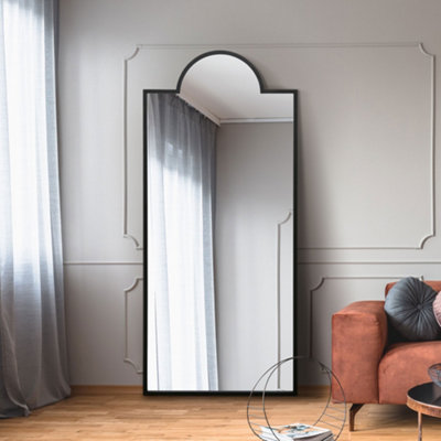 Mirroroutlet FenestraBlack Contemporary Wall And Leaner Mirror 67" X 29" (170 X 75Cm) from B&Q