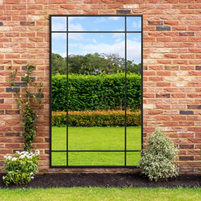 Mirroroutlet - The Genestra - Contemporary Wall & Leaner Garden Mirror 79"X 47" (200 X 120 Cm) Black