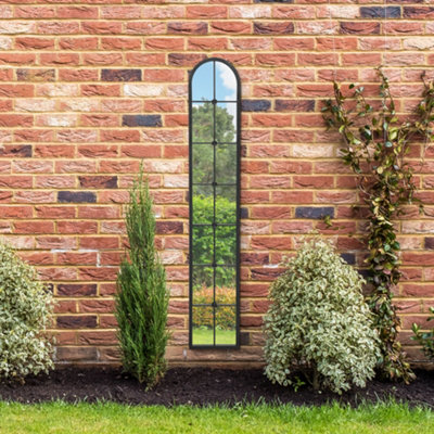 Mirroroutlet The Arcus Black Arched Leaner Garden Wall Mirror 170Cm X 30Cm from B&Q