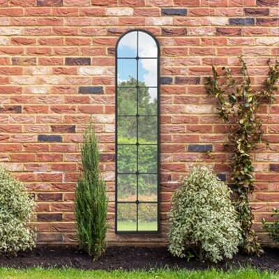 Mirroroutlet The Arcus Black Arched Leaner Garden Wall Mirror 190Cm X 40Cm from B&Q
