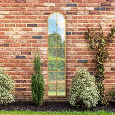 Mirroroutlet The Arcus Gold Arched Leaner Garden Wall Mirror 190Cm X 40Cm from B&Q
