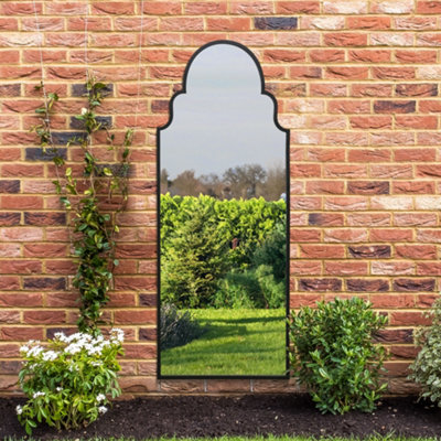 Mirroroutlet The Arcus Black Arched Leaner Wall Garden Mirror 180 X 70Cm from B&Q