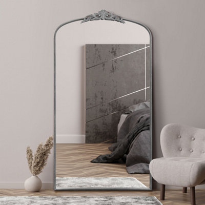 Mirroroutlet CrownSilver Metal Framed Arched Wall Mirror With Decorative Crown 68" X 38" (174Cm X 96Cm) from B&Q