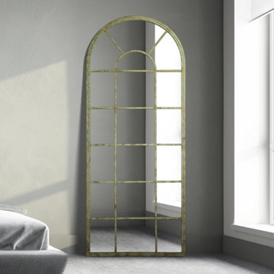 Mirroroutlet The Dorset Green Country Metal Framed Arched Leaner Wall Mirror 159Cm X 66Cm from B&Q