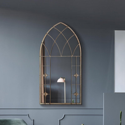 Mirroroutlet The Kirkby Rustic Framed Arched Gothic Window Style Leaner Wall Mirror 90Cm X 50Cm from B&Q