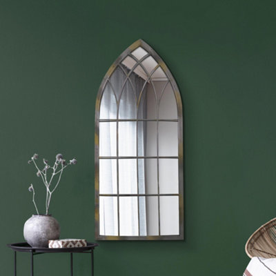 B&Q -  The Somerley Rustic Metal Arched Decorative Mirror 115Cm X 50Cm