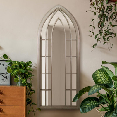 B&Q -  The Somerley Rustic Framed Arched Gothic Window Style Mirror 149Cm X 61Cm