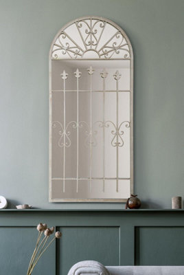 B&Q -  The Somerley Extra Large Rustic Framed Arched Gothic Window Style Mirror 140Cm X 65Cm