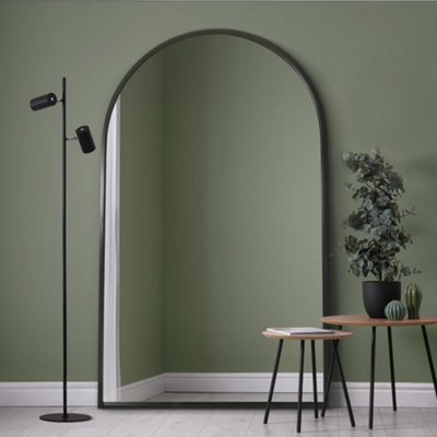 B&Q -  ArcusBlack Framed Arched Leaner Full Length Wall Mirror 75" X 47" (190Cm X 120Cm)