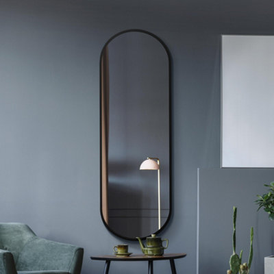 B&Q -  VultusNew Black Metal Framed Double Arched Wall Mirror 71 X 24" (180Cm X 60Cm)