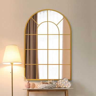 Mirroroutlet The Arcus Gold Framed Arched Window Leaner/wall Mirror 120Cm X 80Cm from B&Q