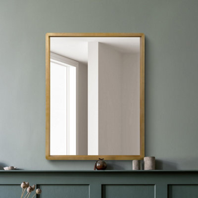 Mirroroutlet The Naturalis Solid Oak Framed Overmantle Wall Mirror 102Cm X 80Cm