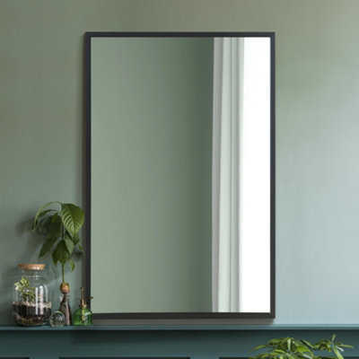 Mirroroutlet The Artus Aluminium Edged Wall Mirror 40Cm X 60Cm Black