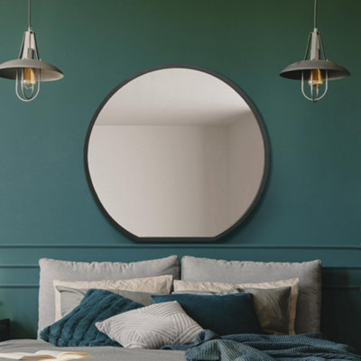 Mirroroutlet The Circulus Black Framed Flat Bottom Circular Wall Mirror 84Cm X 80Cm from B&Q