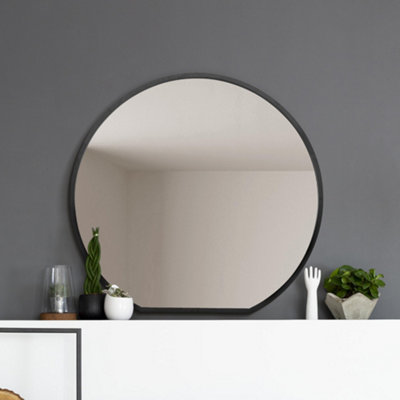 Mirroroutlet The Circulus Black Framed Flat Bottom Circular Wall Mirror 105Cm X 100Cm from B&Q