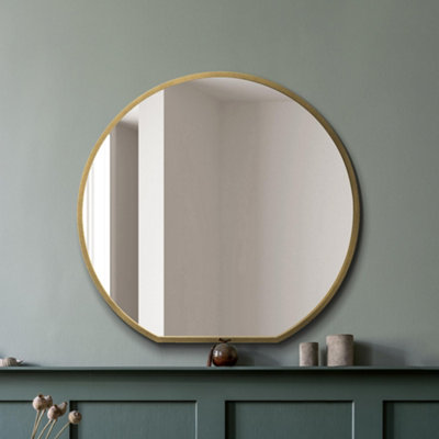 Mirroroutlet The Circulus Gold Framed Flat Bottom Circular Wall Mirror 126Cm X 120Cm from B&Q