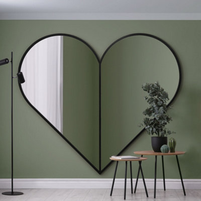 B&Q -  The Corde Black Metal Framed Heart Shaped Mirror 180Cm X 180Cm
