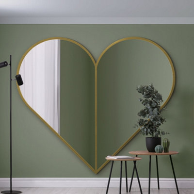 B&Q -  The Corde Gold Metal Framed Heart Shaped Mirror 180Cm X 180Cm
