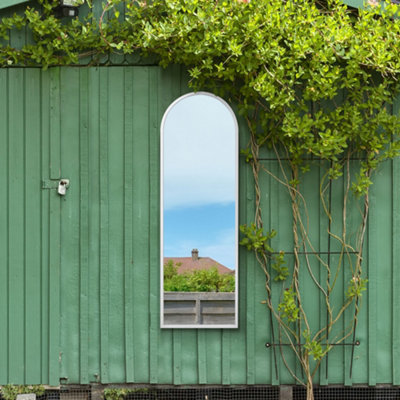 Mirroroutlet The Arcus White Framed Arched Window Garden Mirror 160Cm X 53Cm from B&Q