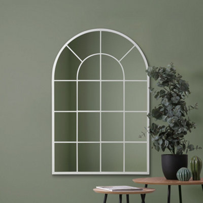 Mirroroutlet The Arcus White Framed Arched Window Leaner/wall Mirror 120Cm X 80Cm from B&Q