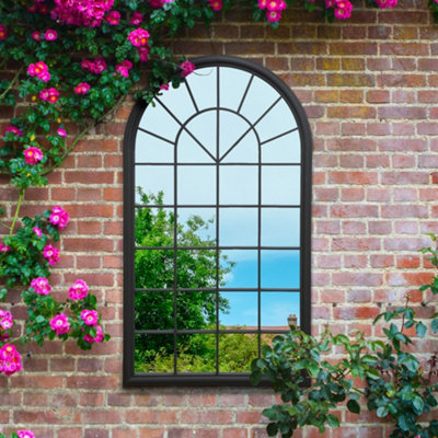 B&Q -  Black Somerley Country Arch Large Garden Mirror 160 X 91 Cm