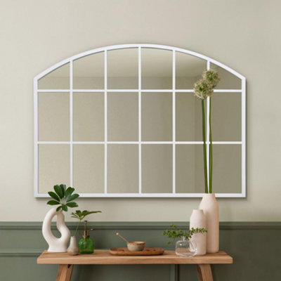 Mirroroutlet The Arcus White Framed Arched Wall Over Mantle Mirror 90Cm X 65Cm from B&Q