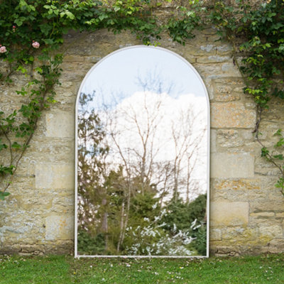 Mirroroutlet The Arcus White Framed Arched Leaner/wall Garden Mirror 190Cm X 120Cm from B&Q