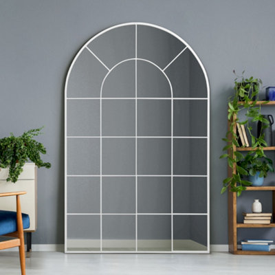 Mirroroutlet The Arcus White Framed Arched Window Leaner/wall Mirror 190Cm X 120Cm from B&Q