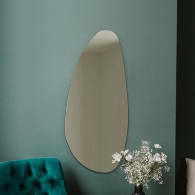 Mirroroutlet The Lacuna Frameless Pond Wall Mirror 90 X 40Cm from B&Q
