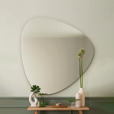 Mirroroutlet The Lapis Frameless Pebble Pond Wall Mirror 110 X 95Cm from B&Q