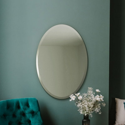 B&Q -  The Ovale Frameless Bevelled Oval Wall Mirror 60 X 40Cm